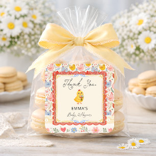 Ruder Kip Baby Shower Bedankt Vierkante Sticker