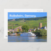 Rudesheim, Duitsland: kruisboot Briefkaart (Voorkant / Achterkant)