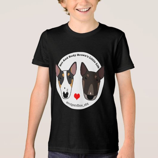 Rudi en Boo Bull Terrier T-shirt (Voorkant)