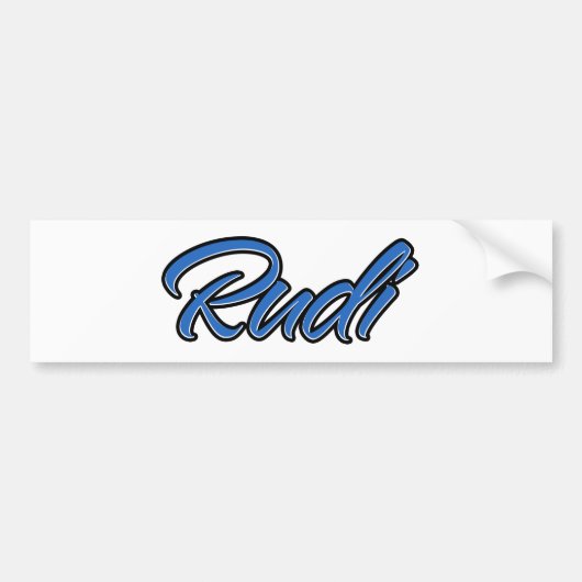 Rudi Name blue Aufkleber Sticker Autoaufkleber (Voorkant)