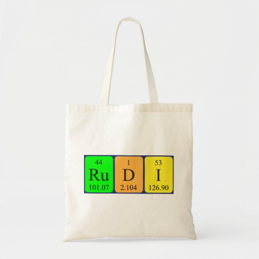 Rudi periodieke lijstnaam canvas tas (Voorkant)