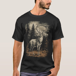 Rudimentair hert edelhert mannetjeshert grafisch o t-shirt