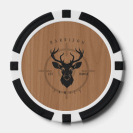 Rudimentair herten wild jacht houten familie poker chips