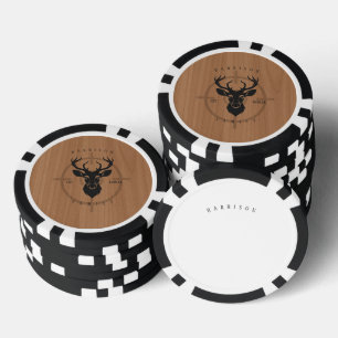 Rudimentair herten wild jacht houten familie poker chips