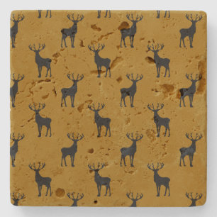 Rudimentair hertenbokpatroon wildlife-kunst stenen onderzetter