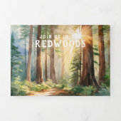 Rudimentair Redwoodbos Bruiloft Drieluik Uitnodiging (Cover)