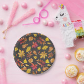 Rudimentair Watercolor Herfstbladeren Patroon Herf Papieren Bordje (Feest)