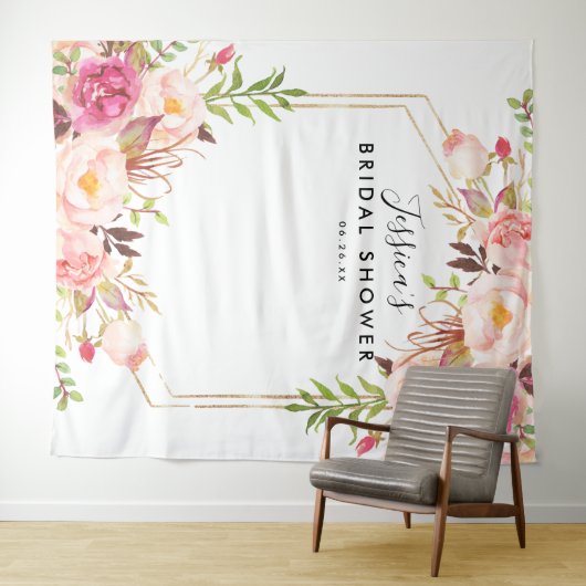 Rudimentaire bloem bruiloft achtergrond wandkleed (In Situ (horizontaal))