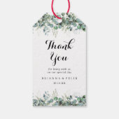 Rudimentaire Botanische Eucalyptus Groene Huwelijk Cadeaulabel (Achterkant)