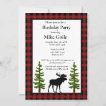 Rudimentaire Buffalo Plaid met eland verjaardag 