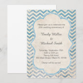 Rudimentaire Chevon Blauwe Huwelijksjubileum Uitno Kaart (Voorkant / Achterkant)