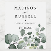 Rudimentaire Eucalyptus Persoonlijk Wijn Etiket (Enkel label)