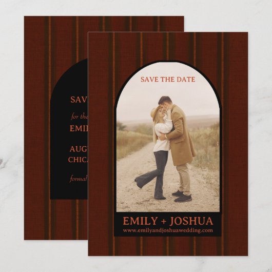 Rudimentaire Herfst Platte Bewaar De Datum Trouwka Save The Date (Voorkant / Achterkant)