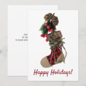 Rudimentaire Kerstmuts Vlak Kerstkaart (Voorkant / Achterkant)