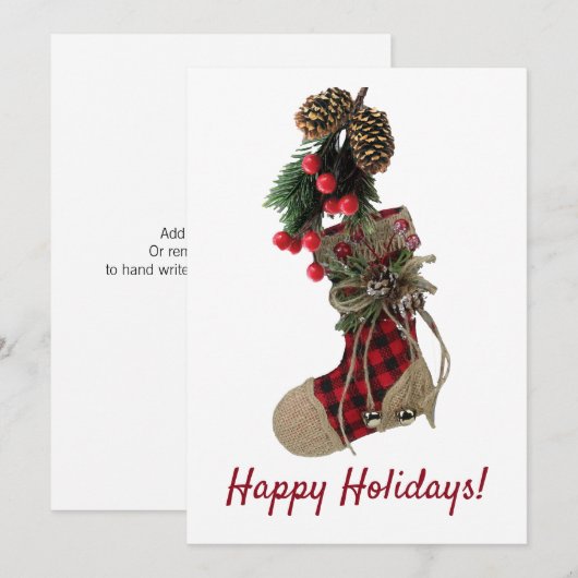 Rudimentaire Kerstmuts Vlak Kerstkaart (Voorkant / Achterkant)