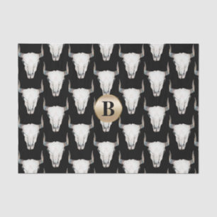 Rudimentaire Koeienschedel Boho Monogram Persoonli Tissuepapier