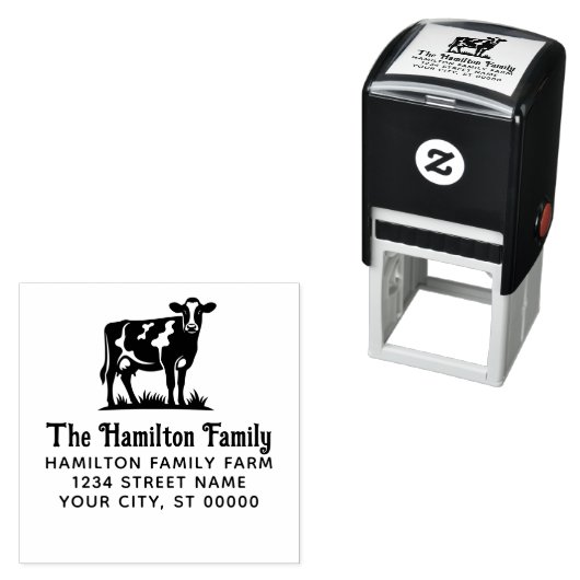 Rudimentaire melkkoe #1 naam retouradres  zelfinktende stempel (In situ)