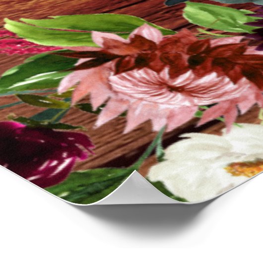 Rudimentaire Plank Bloem Motief Groot XL Doe-het-z Poster (Hoek)