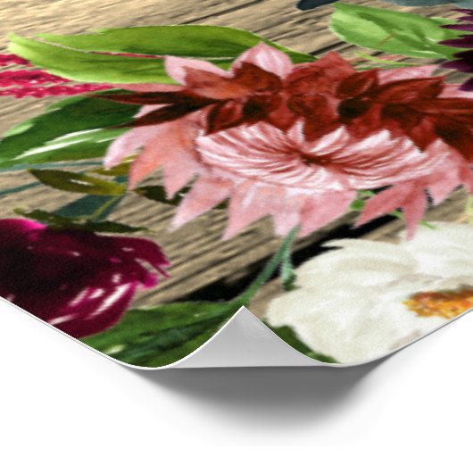 Rudimentaire Plank Bloem Motief Groot XL Doe-Het-Z Poster (Hoek)