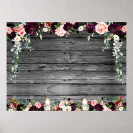 Rudimentaire Plank Bloem Motief Groot XL Doe-Het-Z Poster