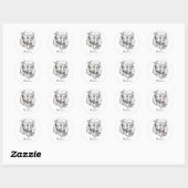 Rudimentaire schets van Nubische geit Ronde Sticker (Vel)