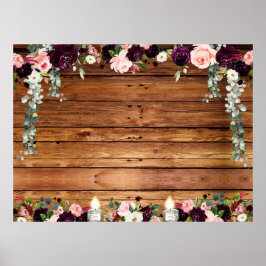 Rudimentaire schuurplank bloemstuk blanco XL doe-h Poster