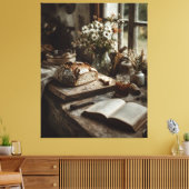 Rudimentaire Sourdough & Wilde Bloemen Canvas Afdruk (Insitu (Woonkamer))