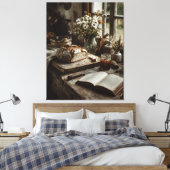 Rudimentaire Sourdough & Wilde Bloemen Canvas Afdruk (Insitu (Slaapkamer))