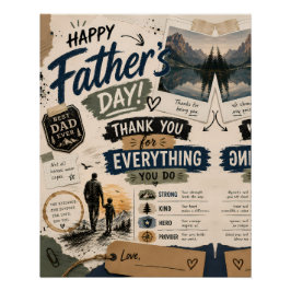 Rudimentaire Vaderdag-herinneringsposterprint Perfect Poster