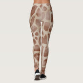 Rudimentaire Waterverf Giraffe Dierprint Leggings (Achterkant)
