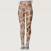 Rudimentaire Waterverf Giraffe Dierprint Leggings (Voorkant)