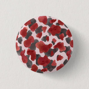 Rudimentaire waterverf winter dier print ronde button 3,2 cm