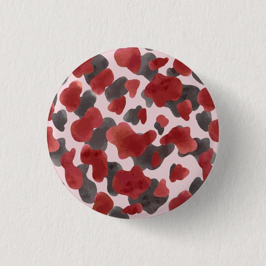 Rudimentaire waterverf winter dier print ronde button 3,2 cm (Voorkant)