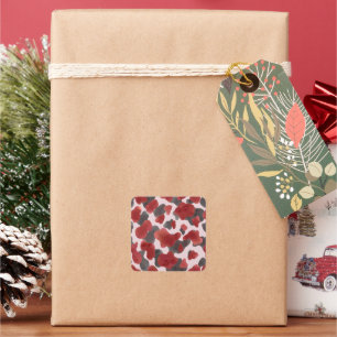 Rudimentaire waterverf winter dier print vierkante sticker