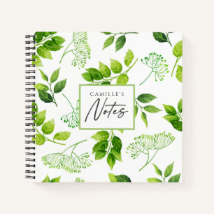 Rudimentaire Wilde Bloem Groene Patroon Zakmap Notitieboek