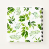 Rudimentaire Wilde Bloem Groene Patroon Zakmap Notitieboek (Achterkant)