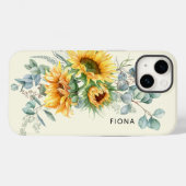 Rudimentaire Zonnebloem Eucalyptus Groenelementen Case-Mate iPhone Case (Achterkant (horizontaal))