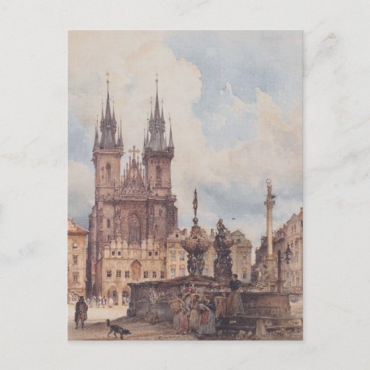 Rudolf Alt - Uitzicht van het Old Town Square Briefkaart (Voorkant)