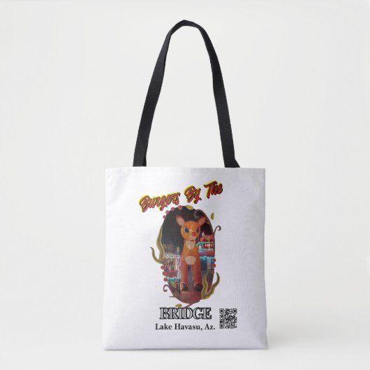 Rudolf bij Burger bij de brug Lake Havasu, Az; Tote Bag (Voorkant)