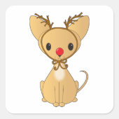 Rudolf Chihuahua Vierkante Sticker (Voorkant)