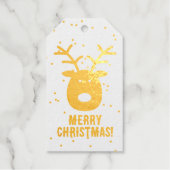 Rudolf de gouden kerstcadeaulabels voor rendieren cadeaulabels (Voorkant)