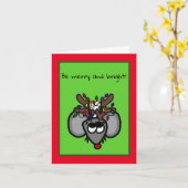 Rudolf de Kerstmuis met de Rode Neus Kerstkaart Kaart (Gele Bloem)