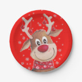 Rudolf de Red Nose Reindeer Tableware Papieren Bordje (Voorkant)