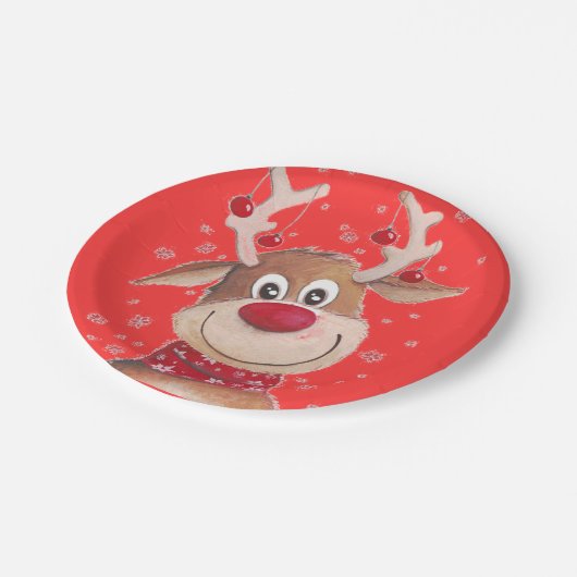 Rudolf de Red Nose Reindeer Tableware Papieren Bordje (Gekanteld)