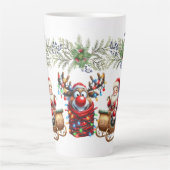 Rudolf de Rednosed Reindeer Latte Mok (Voorkant)