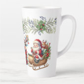 Rudolf de Rednosed Reindeer Latte Mok (Rechts)