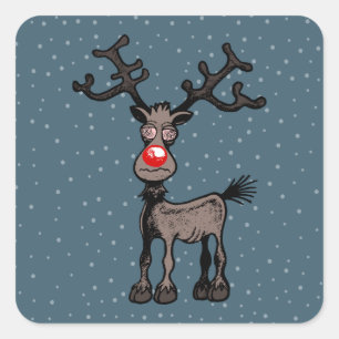 Rudolf de Rendier heeft gekke ogen Vierkante Sticker