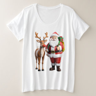 Rudolf de rendier met de rode neus grote maat t-shirt