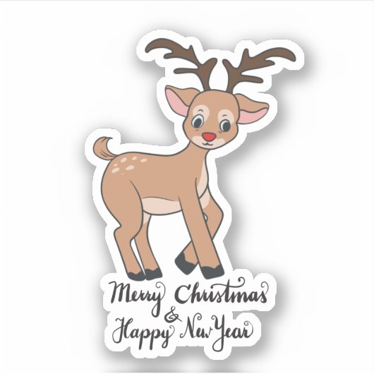 Rudolf de rendieren sticker (Voorkant)