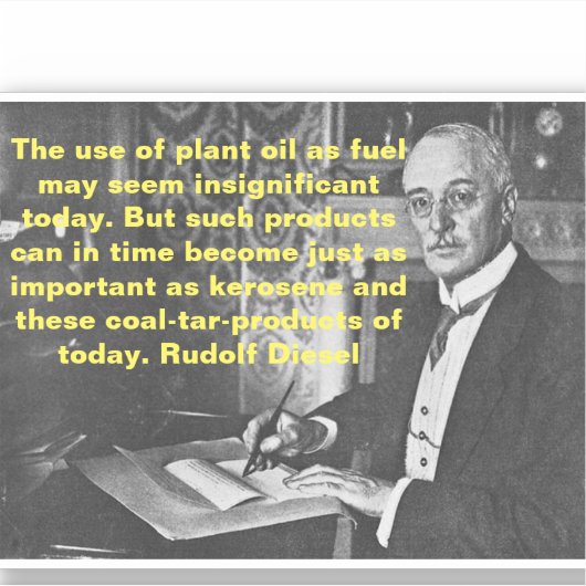 Rudolf Diesel Quote Sticker (Voorkant)